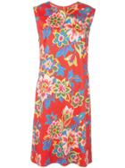 Carolina Herrera Pixelated Floral Print Dress - Red