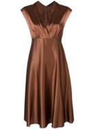 Federica Tosi Deep V-neck Dress - Brown