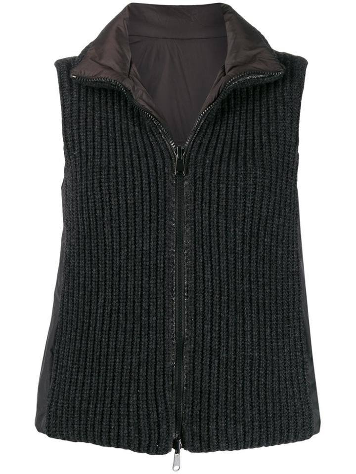 Brunello Cucinelli Intarsia Knit Gilet - Grey