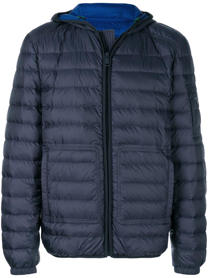 Prada Hooded Down Jacket - Blue