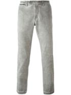 Eleventy Washed Effect Trousers, Men's, Size: 32, Green, Cotton/spandex/elastane