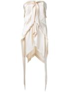Kitx Fluid Drape Strapless Top, Women's, Size: 8, White, Silk Satin