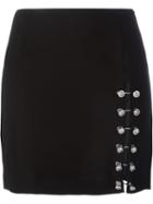Versus Pinned Slit Mini Skirt, Women's, Size: 38, Black, Polyamide/spandex/elastane/viscose/metal Other