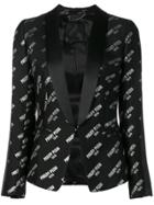 Philipp Plein Multi Logo Tuxedo Blazer - Black