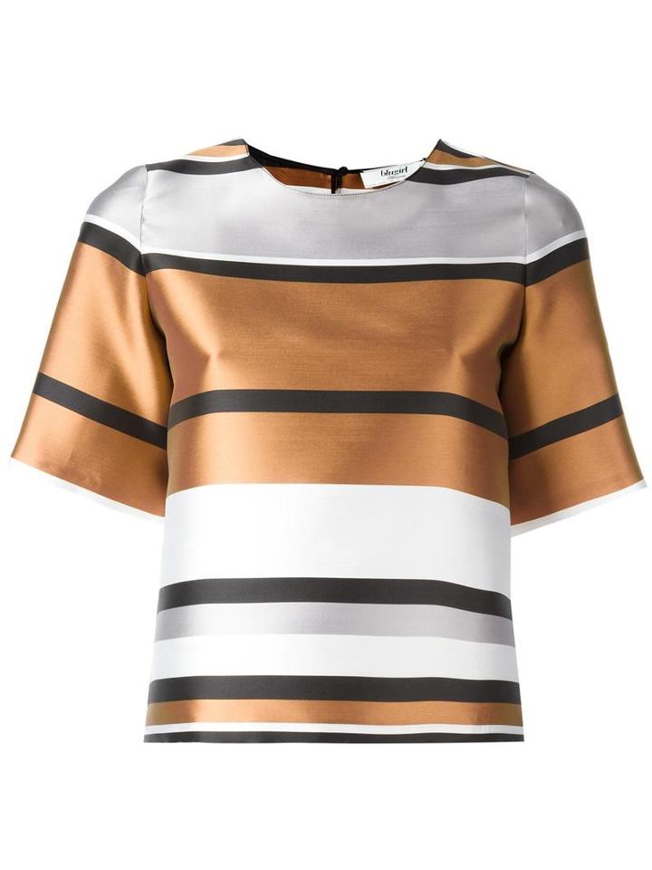 Blugirl Metallic Boxy T-shirt, Women's, Size: 40, Brown, Polyester