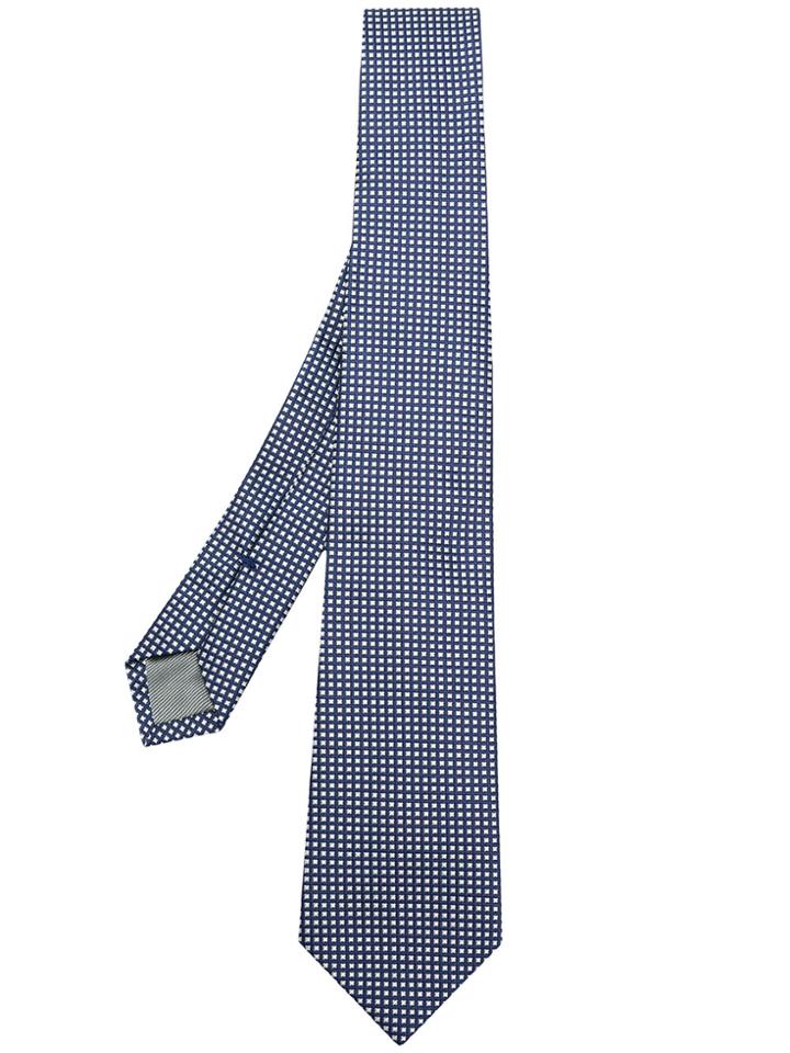 Dell'oglio Checked Tie - Blue