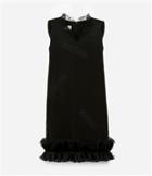 Christopher Kane Mini Frill Hotfix Dress, Women's, Size: 44, Black, Spandex/elastane/acetate/viscose