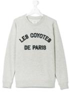 Les Coyotes De Paris - Embroidered Sweatshirt - Kids - Cotton/polyester - 14 Yrs, Grey