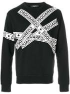 Dsquared2 Logo Tape Print Sweatshirt - Black