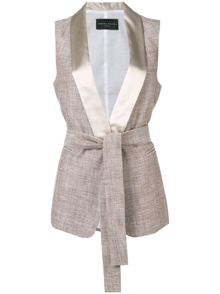 Fabiana Filippi Shawl Lapel Waistcoat - Neutrals