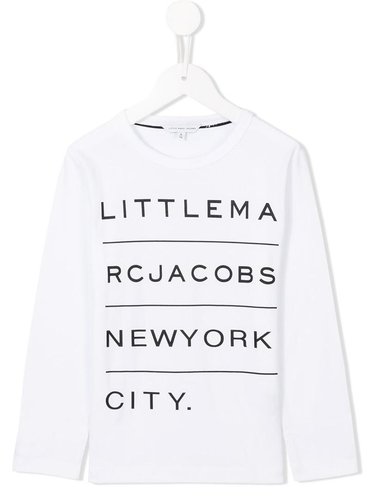 Little Marc Jacobs Logo Print T-shirt, Girl's, Size: 6 Yrs, White