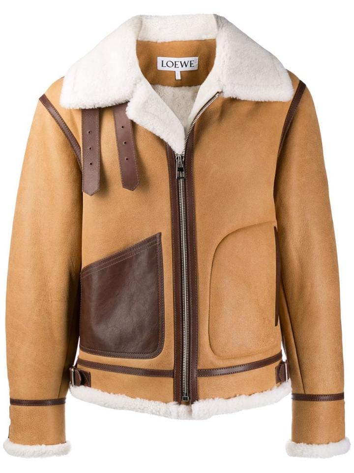 Loewe Shearling Aviator Jacket - Brown