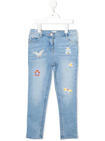 Margherita Kids Badge Appliqué Jeans, Toddler Girl's, Size: 3 Yrs, Blue