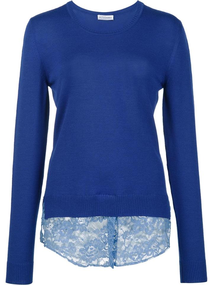 Altuzarra Lace Hem Sweater - Blue