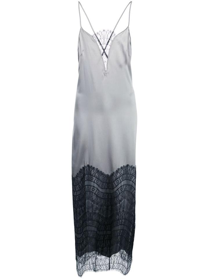 Kiki De Montparnasse Lace Inset Gown - Silver