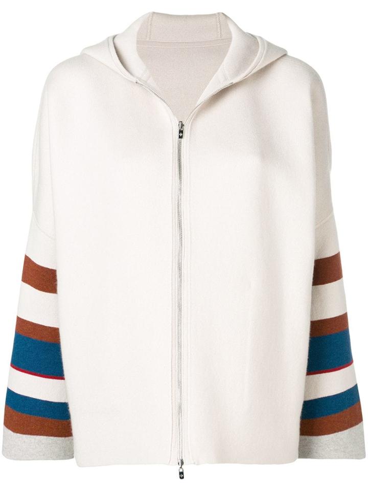 Loro Piana Hooded Zipped Cardigan - Neutrals