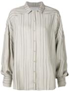 Esteban Cortazar Striped Pattern Loose Shirt - Neutrals