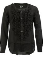 Comme Des Garçons Homme Plus Ruffled Panel Shirt, Men's, Size: Medium, Black, Cupro