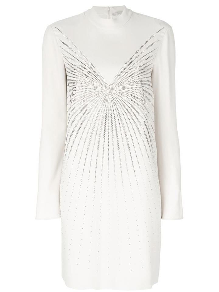 Stella Mccartney Embellished High Neck Mini Dress - Neutrals