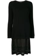 Moschino Lace-panelled Sweater Dress - Black