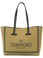 Tom Ford Medium T Logo Tote Bag - Green
