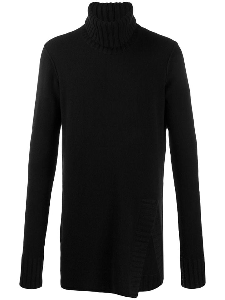 Ziggy Chen Side Slit Turtleneck Jumper - Black