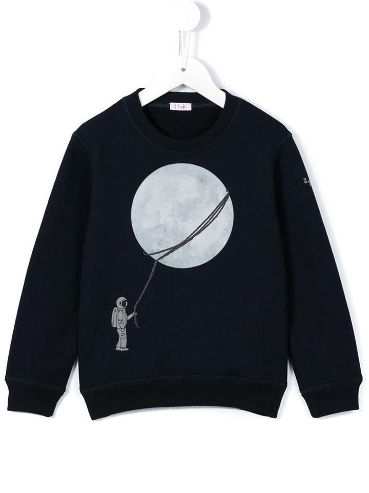 Il Gufo Astronaut And Moon Sweatshirt, Boy's, Size: 6 Yrs, Blue