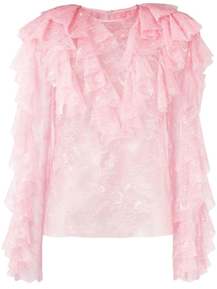 Philosophy Di Lorenzo Serafini Ruffle Blouse - Pink & Purple