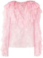 Philosophy Di Lorenzo Serafini Ruffle Blouse - Pink & Purple