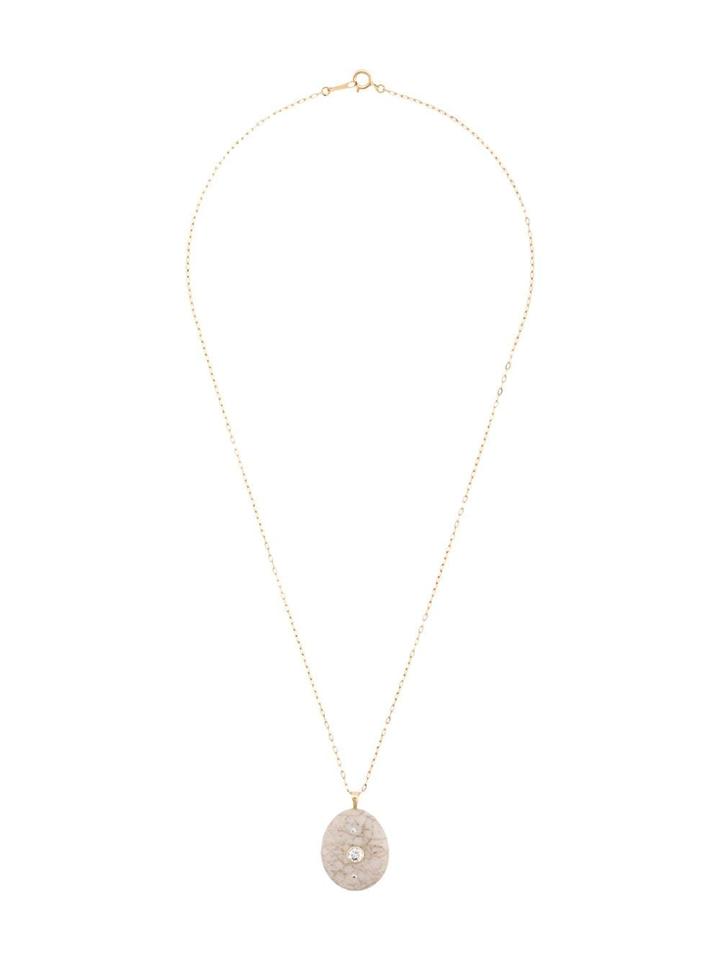 Cvc Stones Network Cracked Stone Necklace - White