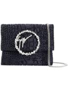 Giuseppe Zanotti Design Crocodile Embossed Embellished Buckle Bag -