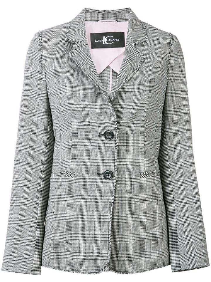 Luisa Cerano Checked Single-breasted Blazer - Black