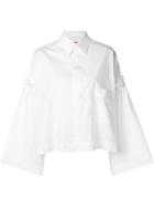 Y's Gathered Sleeve Shirt - White