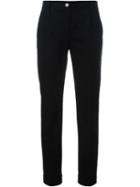 Dolce & Gabbana Straight Leg Trousers, Women's, Size: 44, Black, Cotton/spandex/elastane