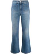 7 For All Mankind Mid Rise Kick Flare Jeans - Blue
