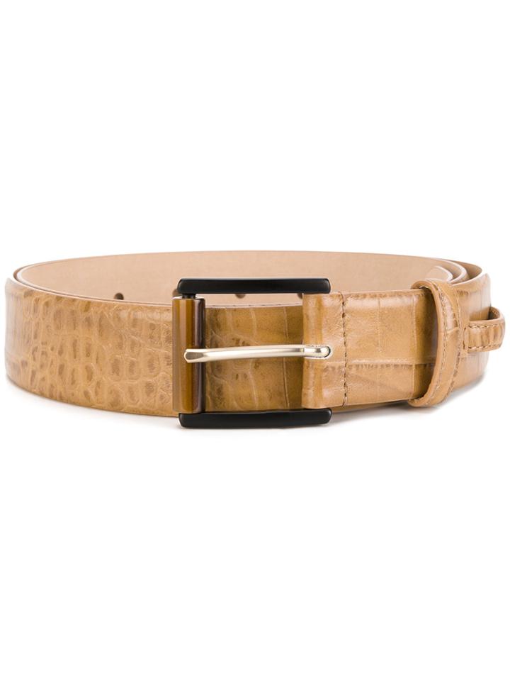 Max Mara Textured Buckle Belt - Nude & Neutrals