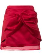 Brognano Draped Front Mini Skirt - Red
