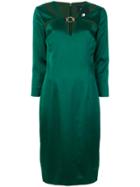 Cavalli Class Long Sleeved Cut Out Dress - Green