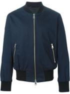 Ami Alexandre Mattiussi Lightweight Bomber Jacket, Men's, Size: Small, Blue, Cotton/acetate