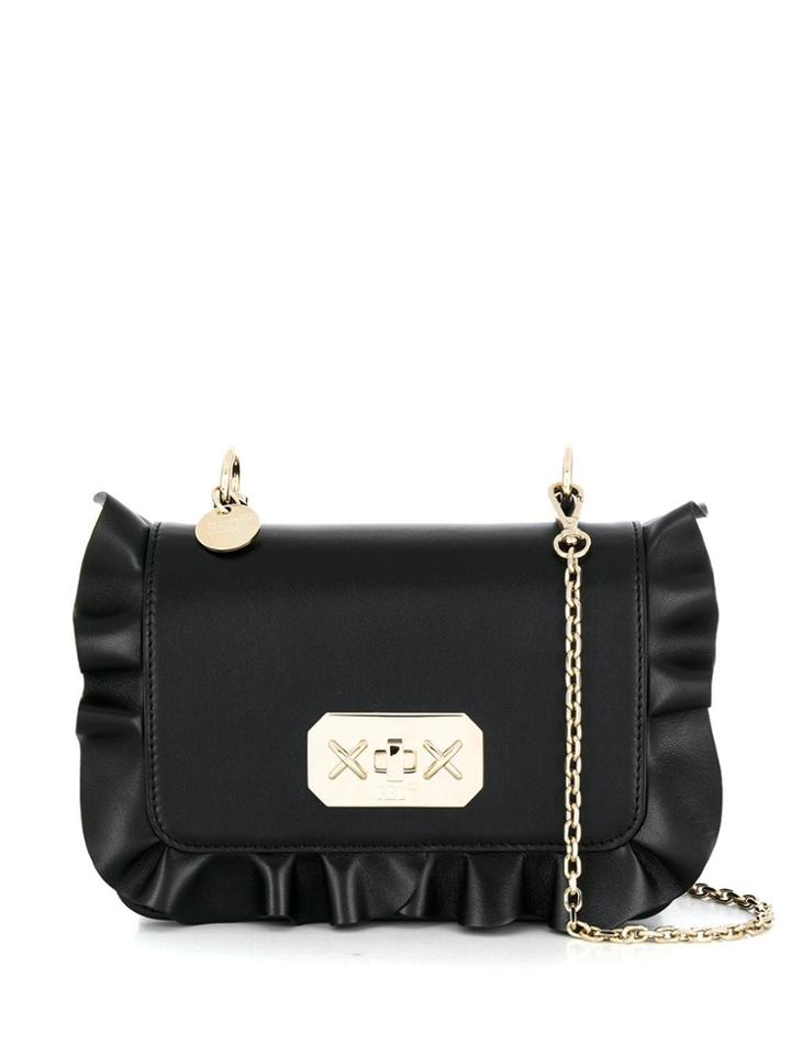 Red Valentino Red(v) Rock Ruffles Cross Body Bag - Black