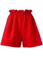 Fendi Wide Leg Shorts, Women's, Size: 38, Red, Wool/silk