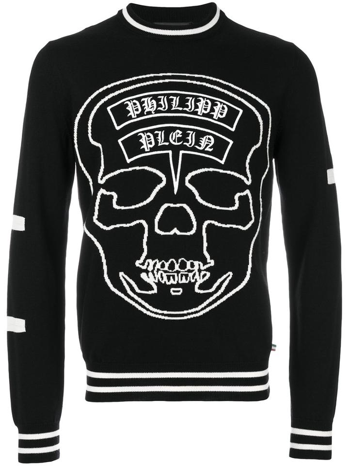 Philipp Plein - Logo Skull Jumper - Men - Wool Felt - Xl, Black, Wool Felt