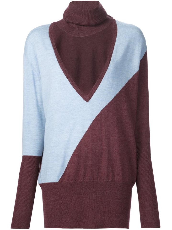 Tome Cut-out Turtleneck Sweater, Women's, Size: Large, Blue, Wool