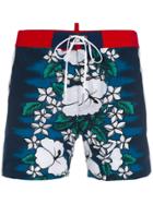 Dsquared2 Hawaiian Floral Print Swim Shorts - Blue