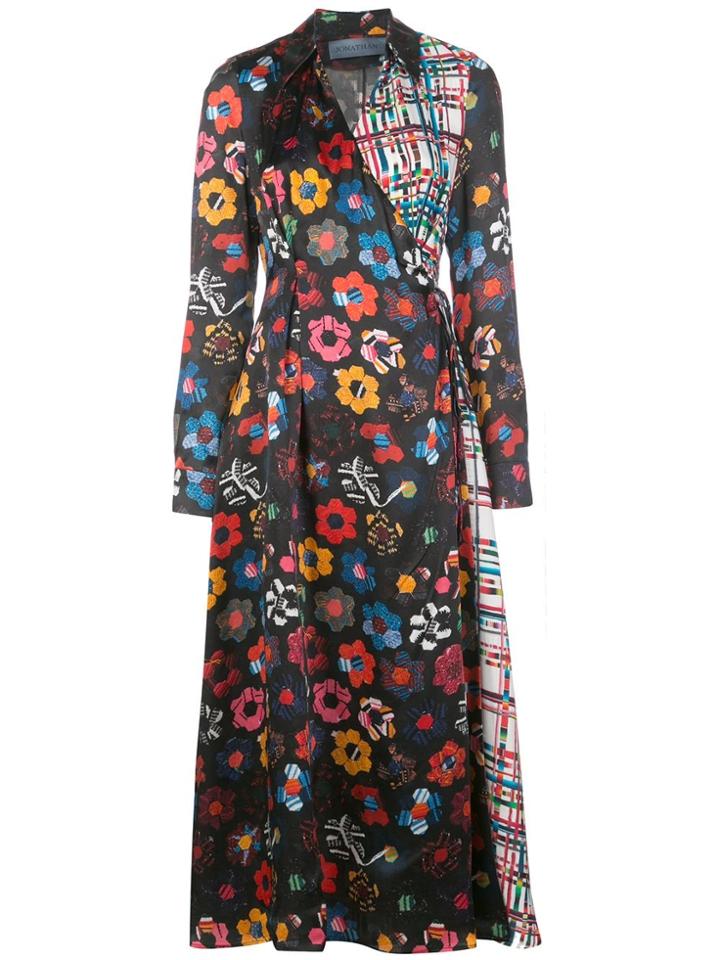 Jonathan Cohen Floral Print Wrap Dress - Multicolour