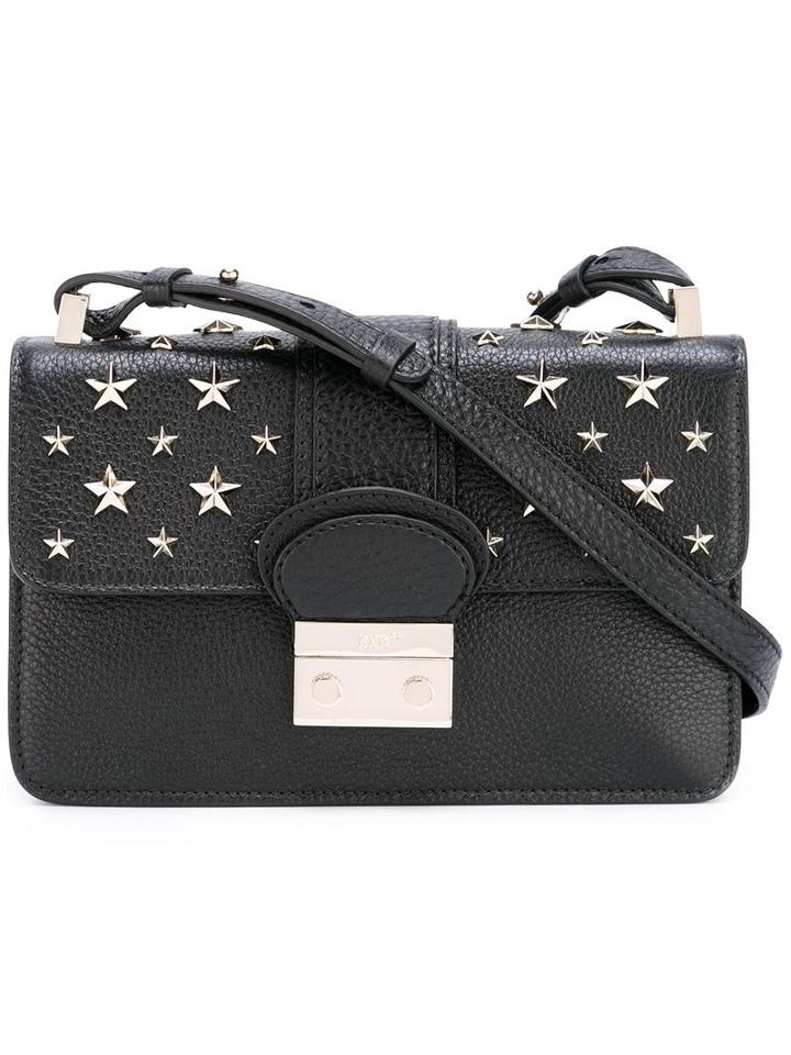 Red Valentino Stars Studded Shoulder Bag, Women's, Black, Leather