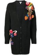 Loewe Knitted Floral Detailed Cardigan - Black