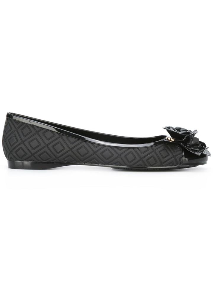 Tory Burch Blossom Ballerinas - Black