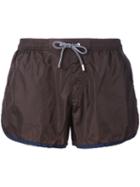 Equipe 18 Swim Shorts - Men - Polyamide - L, Brown, Polyamide, Mc2 Saint Barth