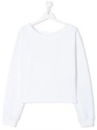 Msgm Kids Painted Logo Sweatshirt - White
